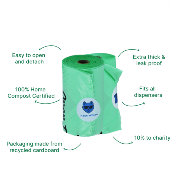 Hachi Wilson Compostable Poop Bags for Dogs – Zero Plastic & Eco-Friendly - Image 5