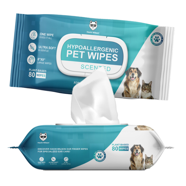 Hachi Wilson Plant-Based Hypoallergenic Dog Wipes – Gentle Cleaning for Paws, Body & Butt