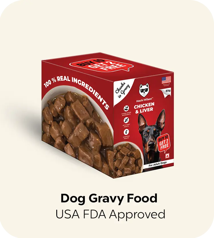 Adult Dog Gravy Food – Delicious Chicken & Liver Chunks (USA Made)