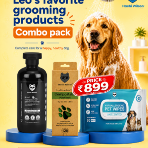 Dog Grooming Combo (4 in 1 Shampoo + Pet Wipes + Poop Bag)