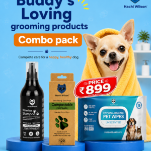 Dog Grooming Combo (Waterless Shampoo + Pet Wipes + Poop Bag)